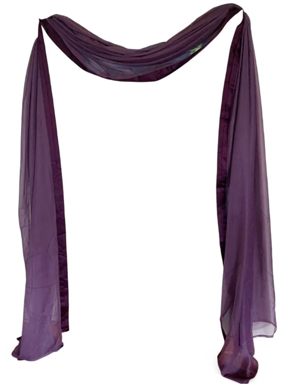 Eggplant Purple Sheer Window Scarf Valance 57x216 Wedding Event Draping